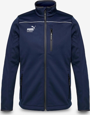 PUMA Workwear Outdoor jacket 'Puma Workwear Essentials Softshelljacke' in Blue: front