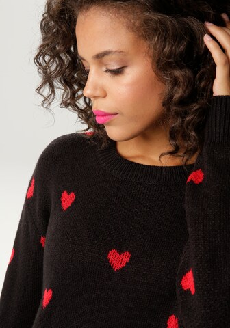 Aniston CASUAL Pullover in Schwarz