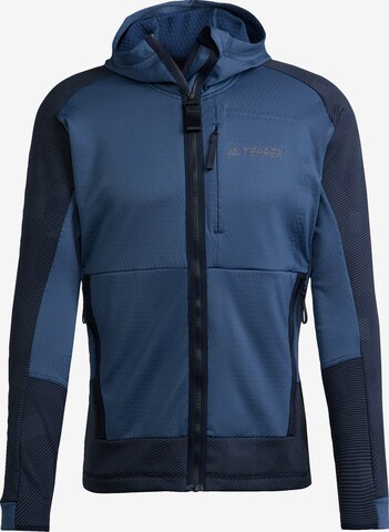 ADIDAS TERREX Athletic Fleece Jacket 'Tech Flooce' in Blue: front
