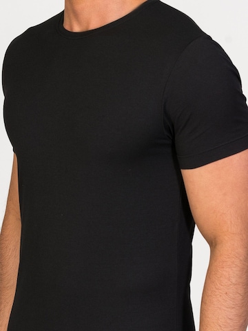 zd ZERO DEFECTS - Camiseta térmica 'Crew-Neck T-shirt Soya Yarn' en negro