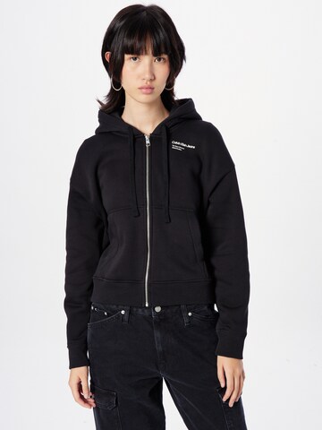 Calvin Klein Jeans Sweat jacket in Black: front