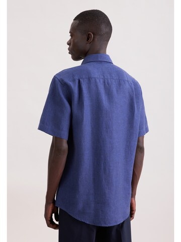 SEIDENSTICKER Regular fit Zakelijk overhemd 'Smart Linen' in Blauw