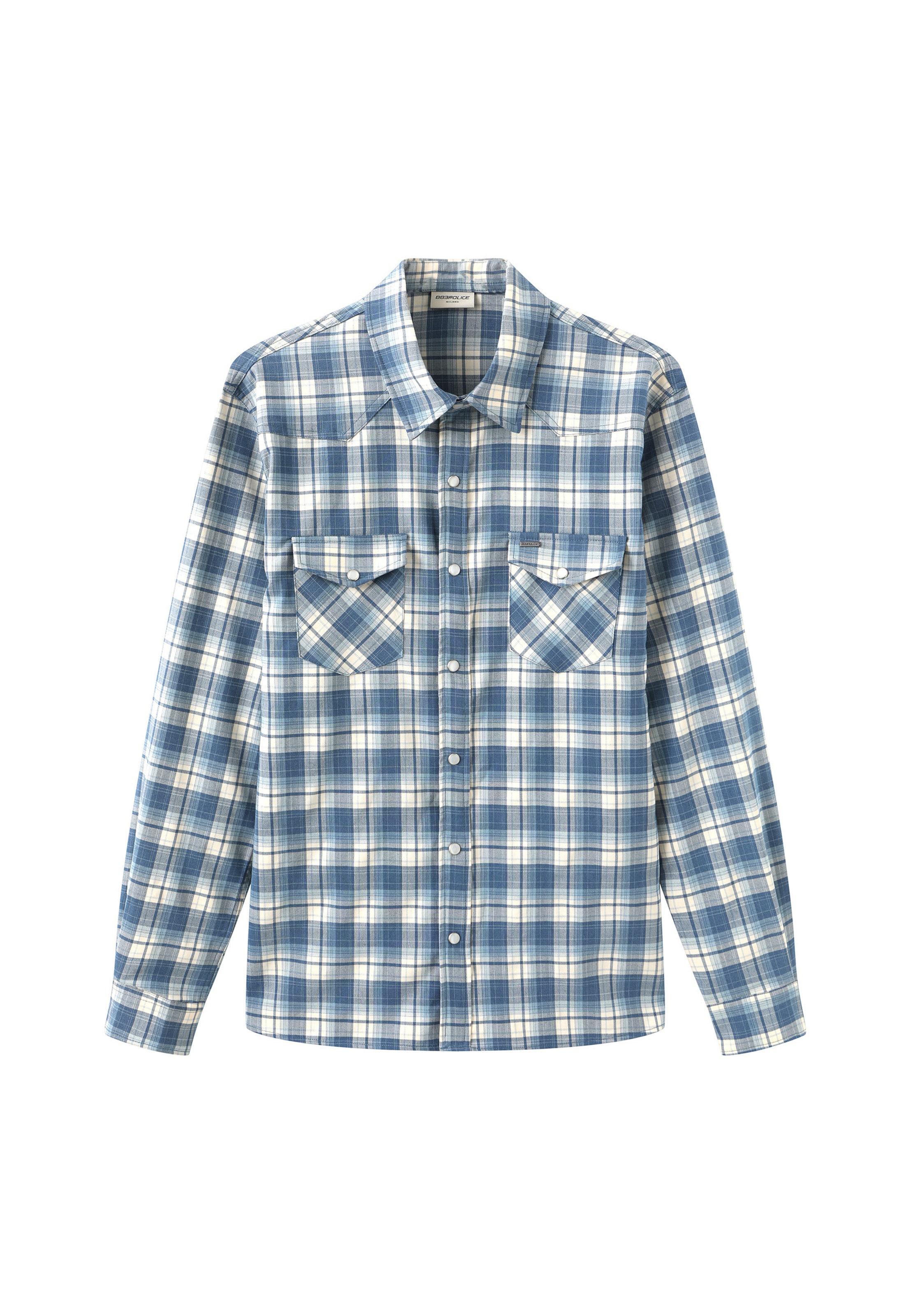 883Police Regular Fit Hemd 'Ellake' in Blau: Vorderseite