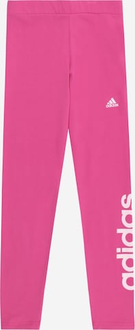 ADIDAS SPORTSWEAR - Tapered Calças de desporto 'Essentials' em rosa: frente