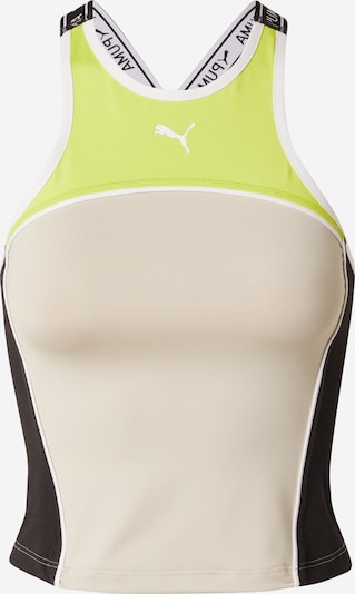 Sport top PUMA pe alb kitt / verde deschis / negru / alb, Vizualizare produs