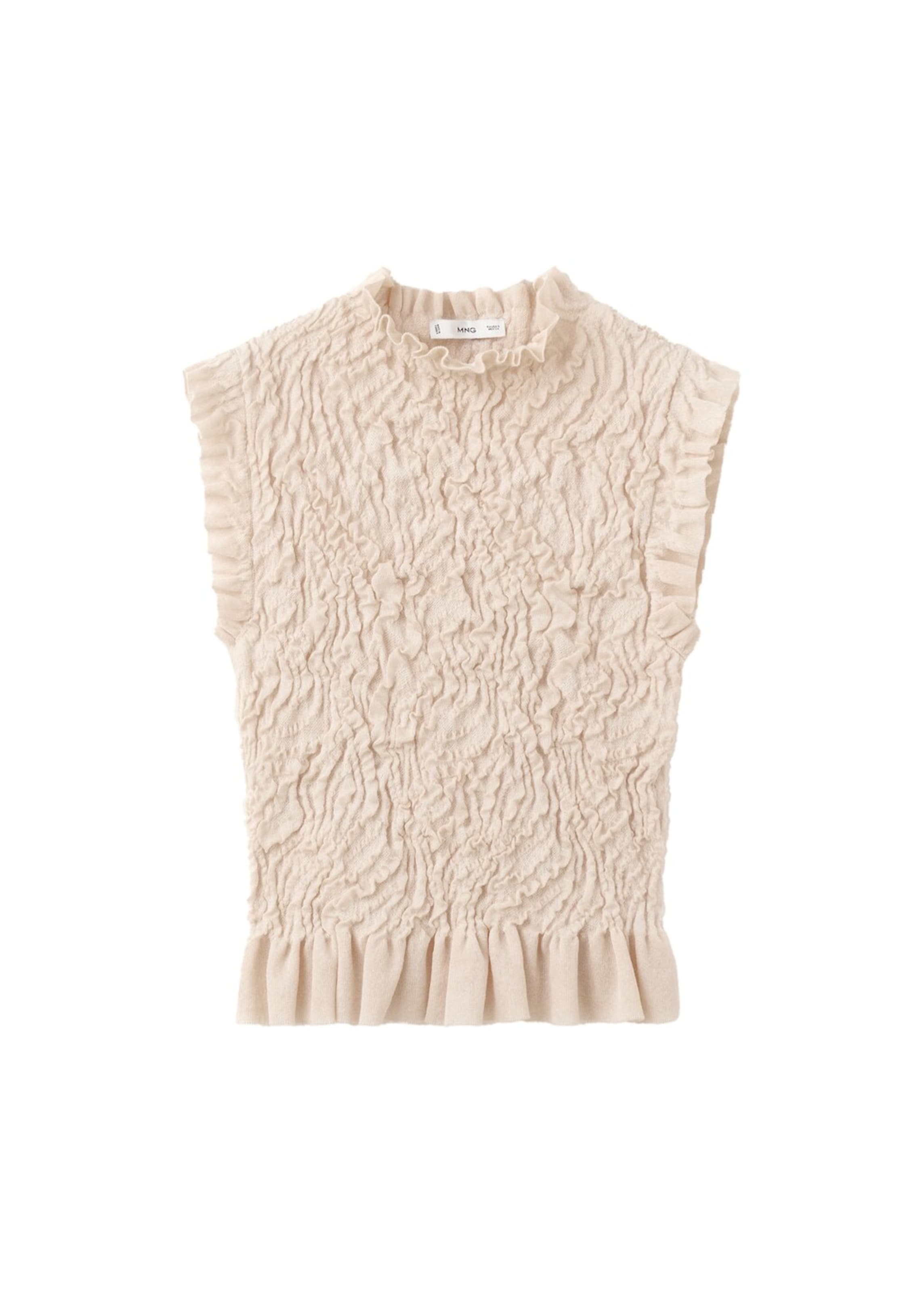 MANGO Knitted Top 'Nube' in Beige: front