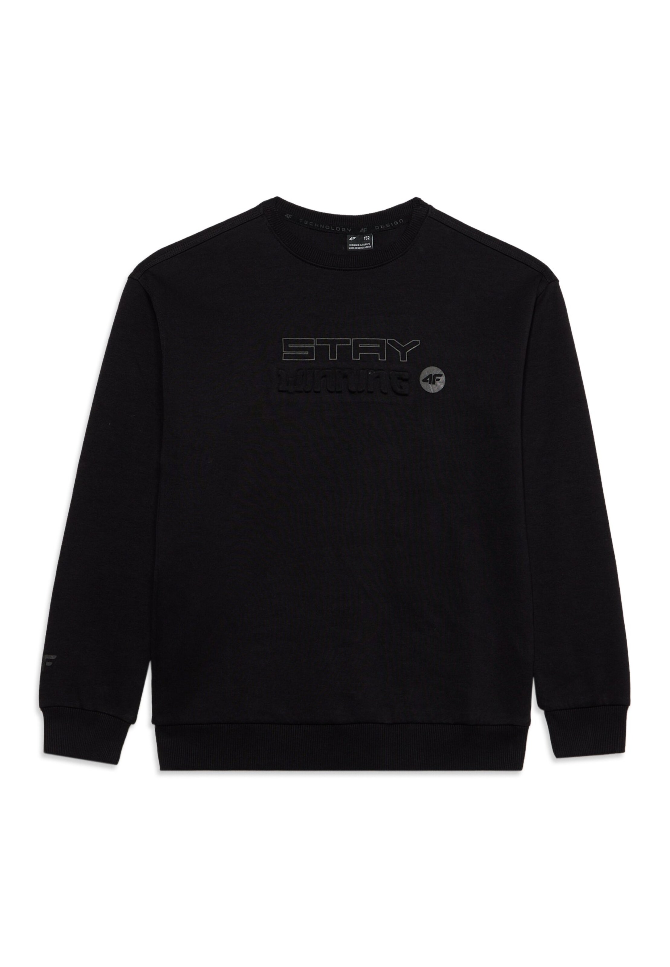 4F JuniorSportska sweater majica - crna boja: prednji dio