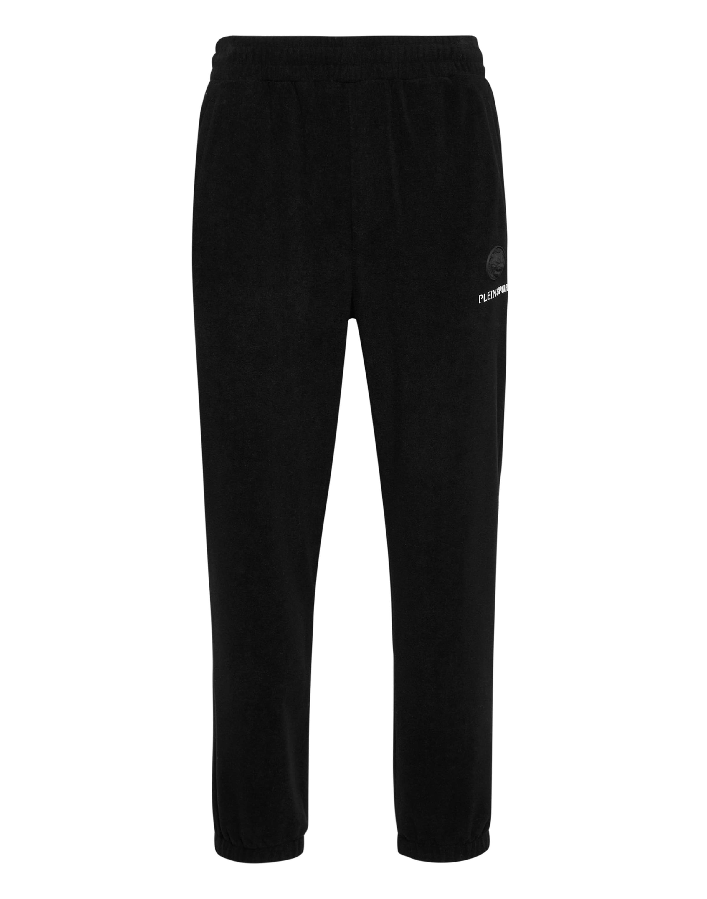 Plein Sport Tapered Broek in Zwart: voorkant