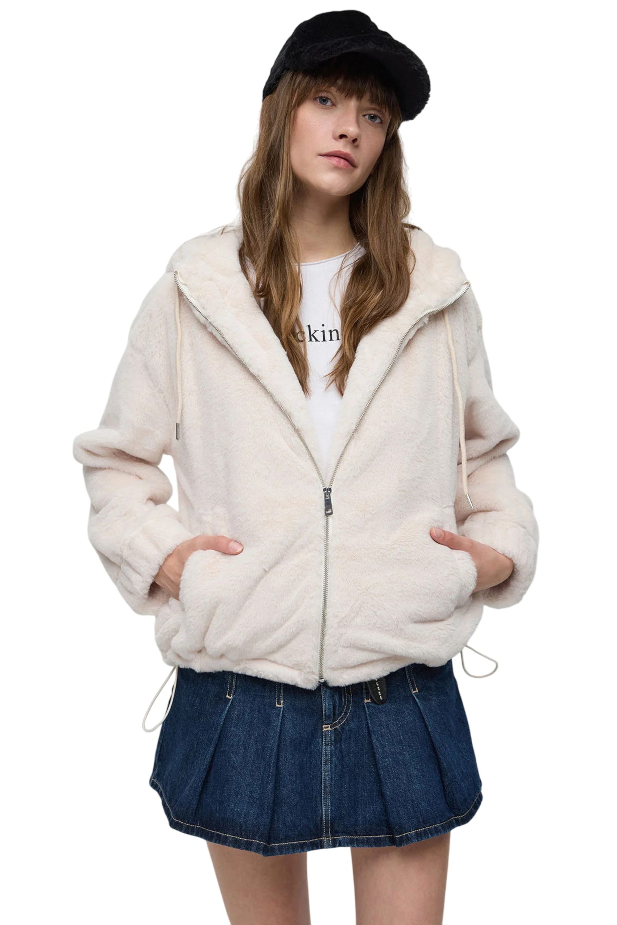 No Matter What Between-season jacket in Beige: front