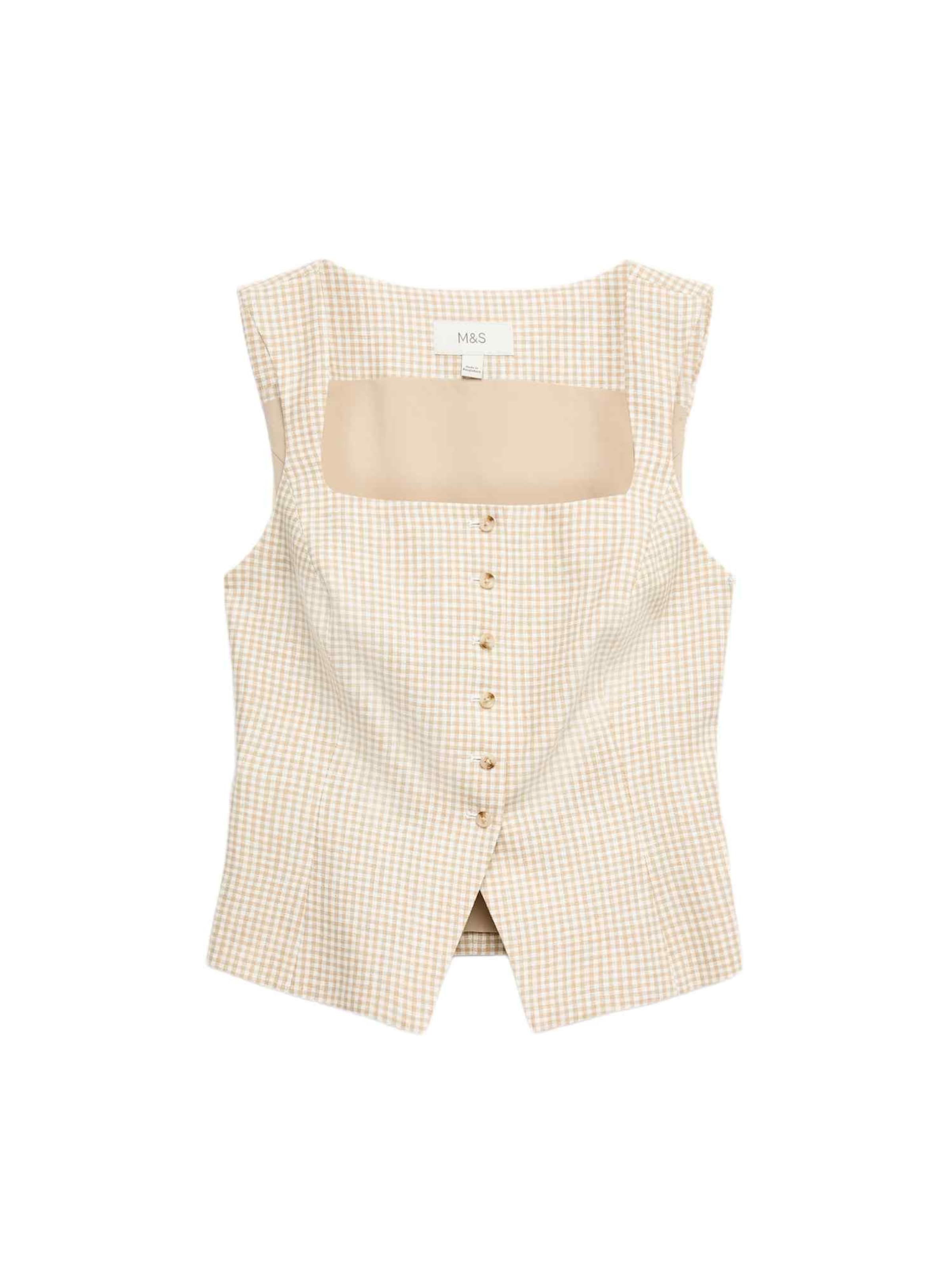 Marks & Spencer Weste in XS in beige / weiß, Produktansicht