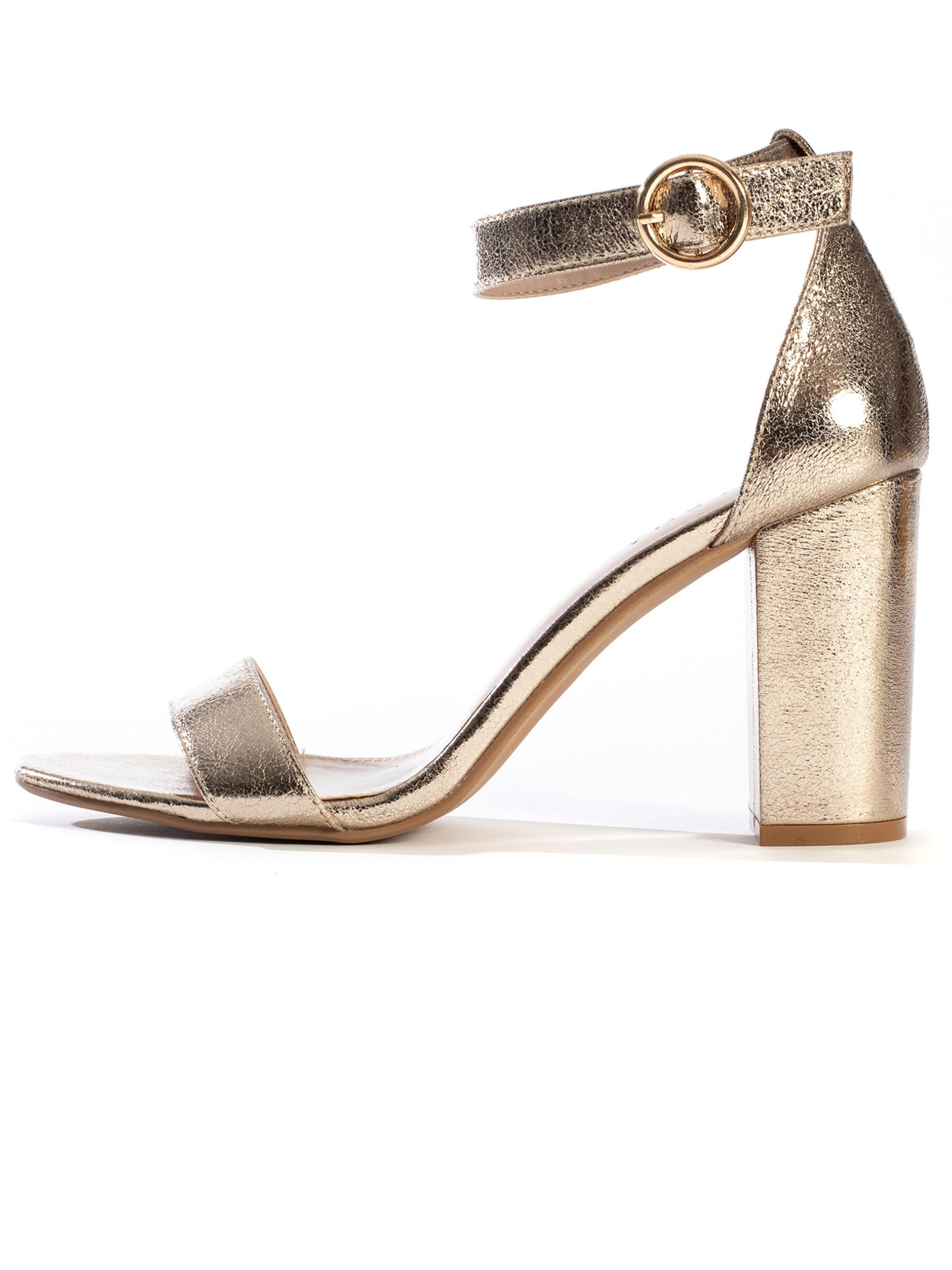 Celena - Sandálias com tiras &#x27;Claudia&#x27; em ouro: frente