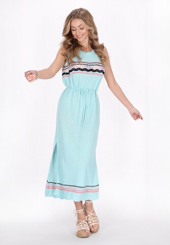 IZIA - Vestido de punto 'Ethno' en azul