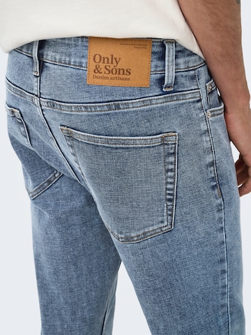 Only & Sons Slimfit Farkut 'ONSLOOM' värissä sininen