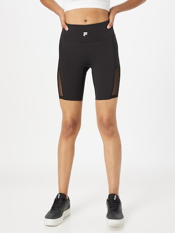 FILA Skinny Workout Pants in Black: front