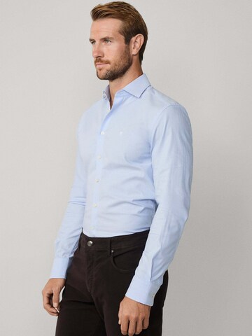 Hackett London Slim Fit Hemd 'ESS' in Blau