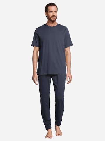 SCHIESSER Pyjama kurz 'Night & Home' in Blau