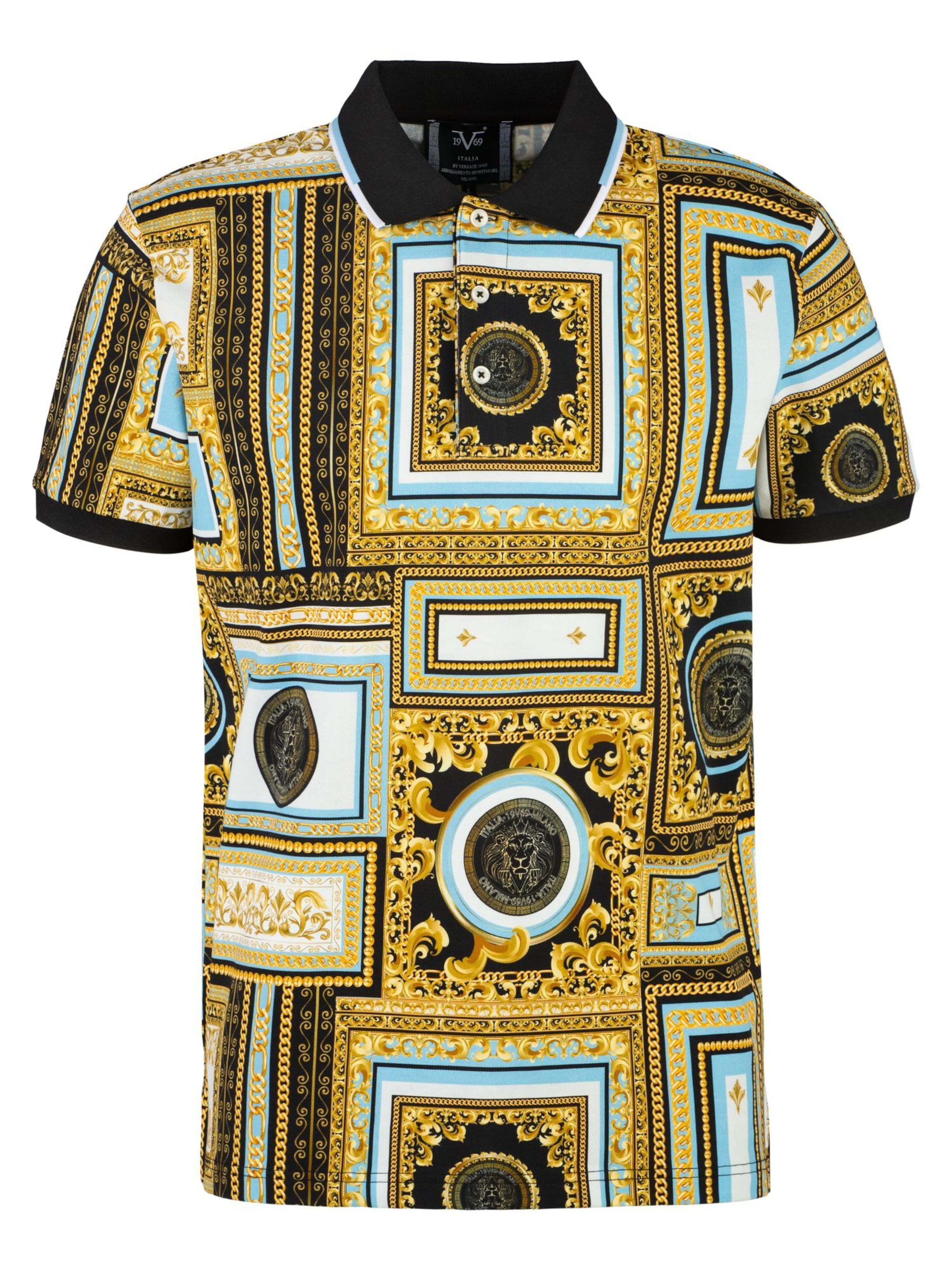 19V69 ITALIA Μπλουζάκι 'Emilio Tri Baroque' σε χρυσό: μπροστά