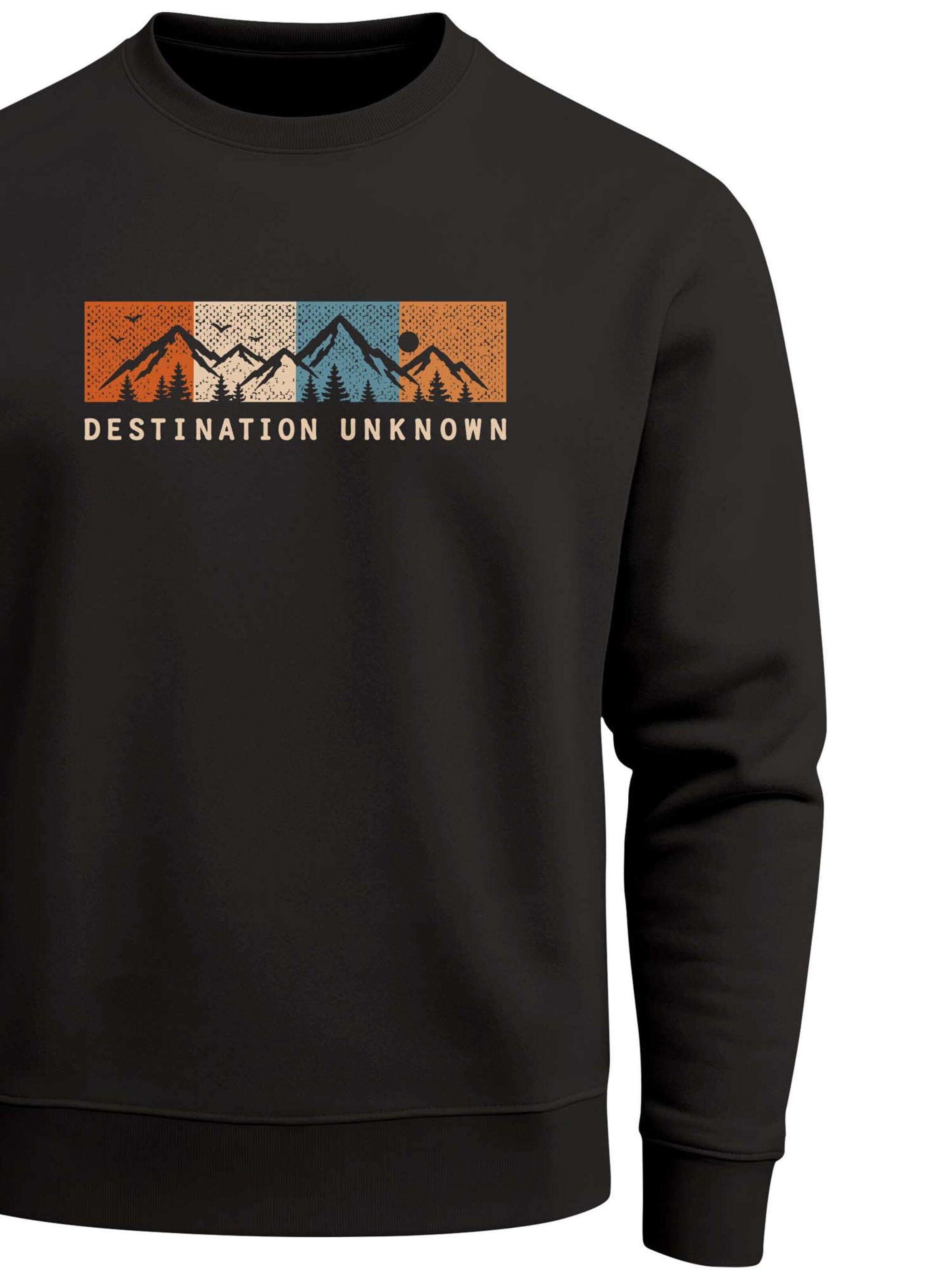 Neverless Sweatshirt 'Destination unknown' in Black