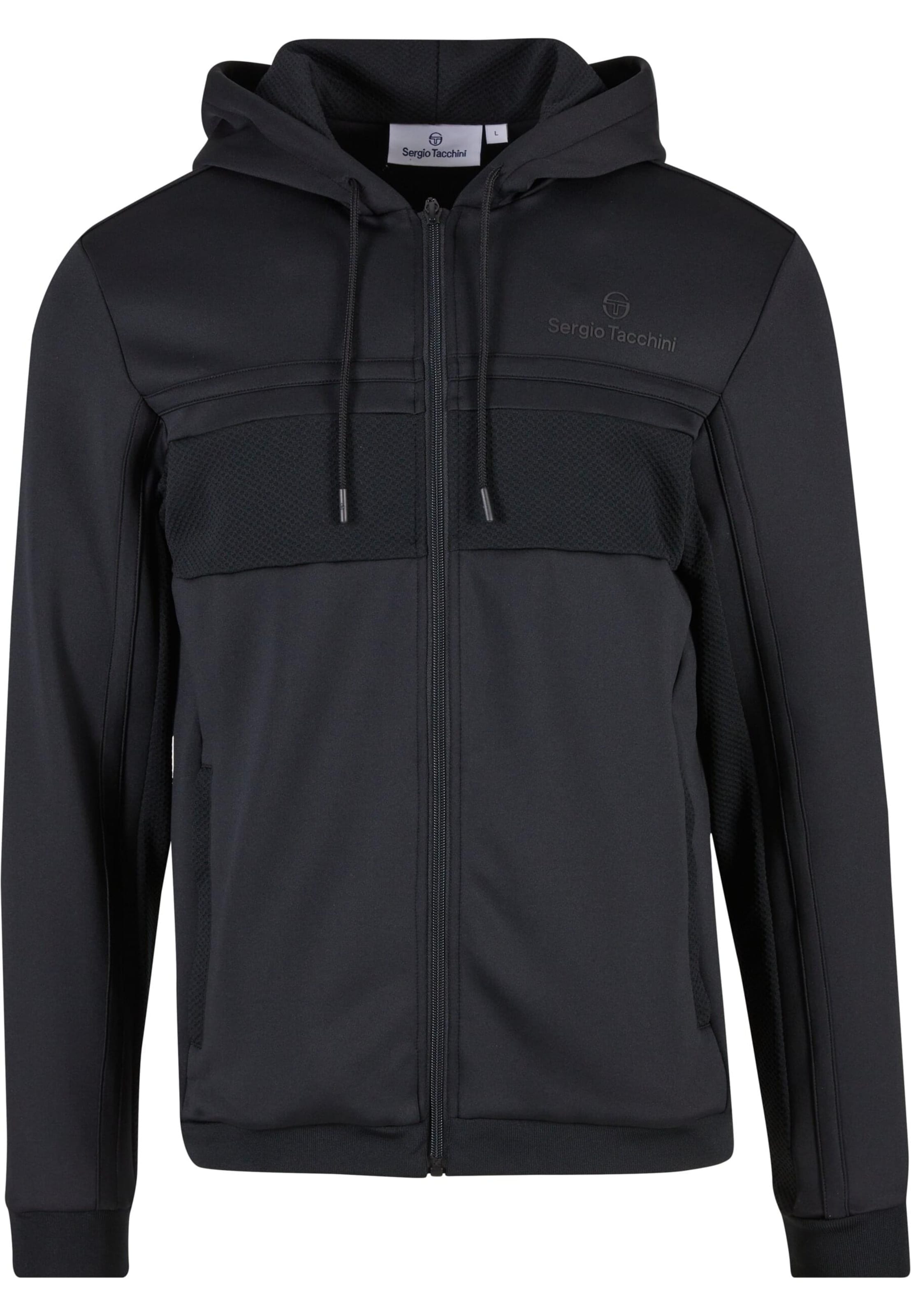 Sergio Tacchini - Casaco em moletão 'Majong' em preto: frente