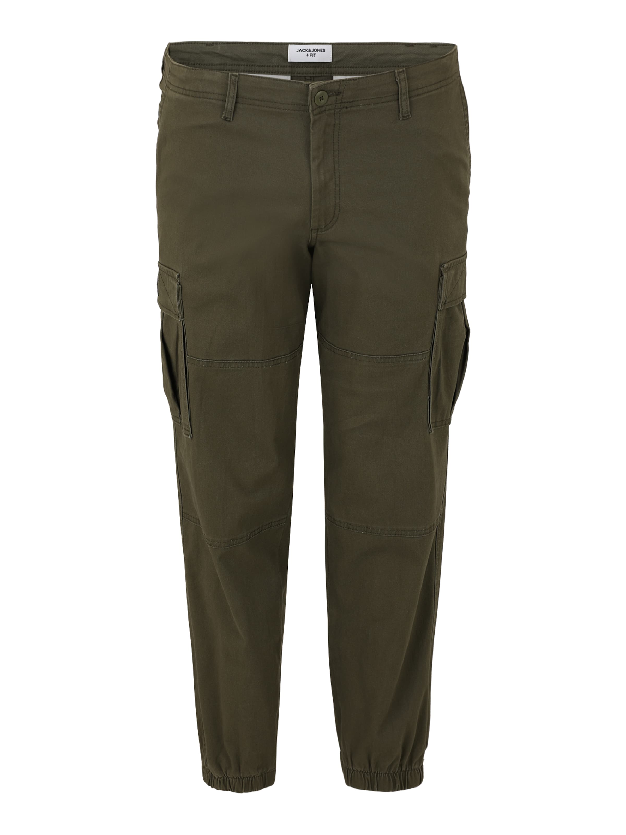 Jack & Jones Plus Regular Cargo Pants 'JPSTKANE JJJONNIE' in Green: front