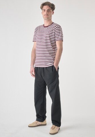 Cleptomanicx Shirt 'Ligull Stripe' in Red