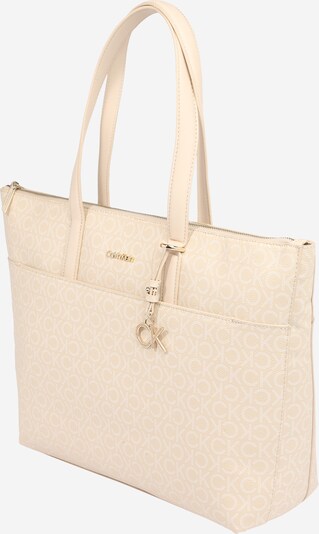 Calvin Klein Shopper torba u pijesak / zlatna / bijela, Pregled proizvoda