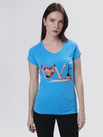 T-shirt 'Love' Influencer en bleu : devant