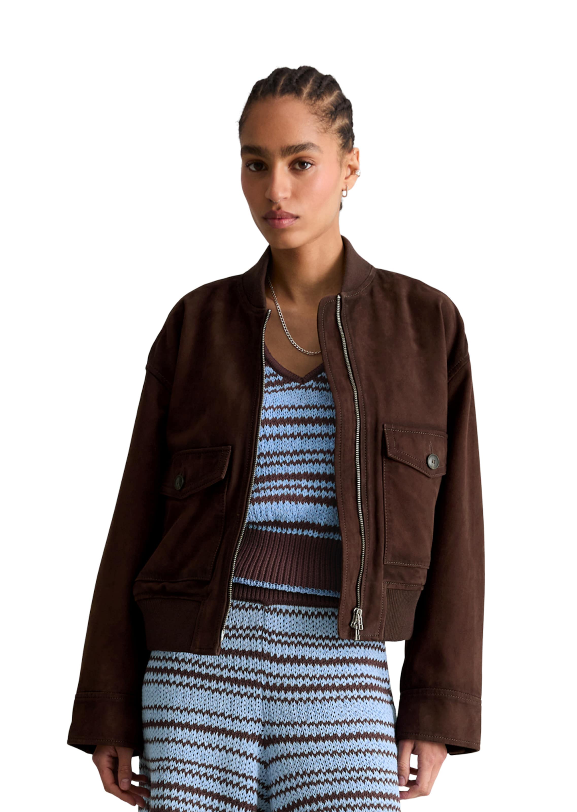 Marc O'Polo DENIM Jacke in Braun: Vorderseite