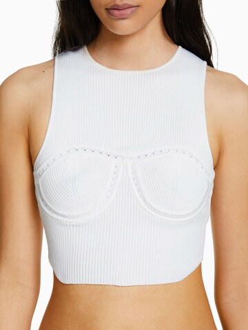 Bershka Gebreide top in Wit