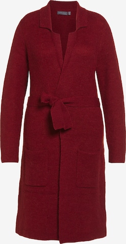 Ulla Popken Knit Cardigan in Red: front