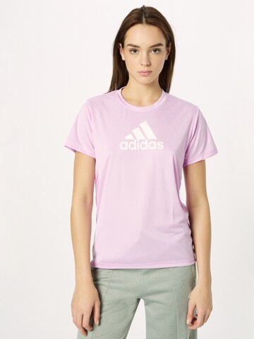 purpurinė ADIDAS SPORTSWEAR Sportiniai marškinėliai 'Primeblue Designed 2 Move Logo': priekis