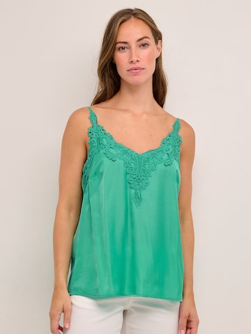 Cream Top 'Anna' in Green: front