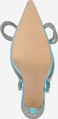Public Desire Дамски обувки на ток с отворена пета 'MIDNIGHT' в синьо