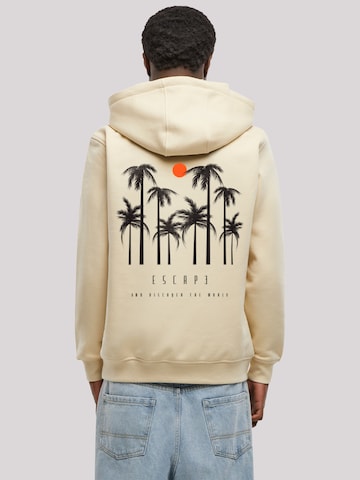 Sweat-shirt 'Escape Discover the World Palm Trees Black' F4NT4STIC en beige