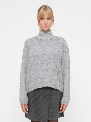 JDY Pullover 'JDYALVA' i grå: forside