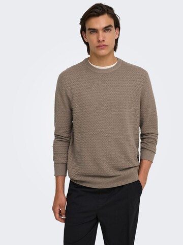 Only & Sons Sweater 'loui' in Grey