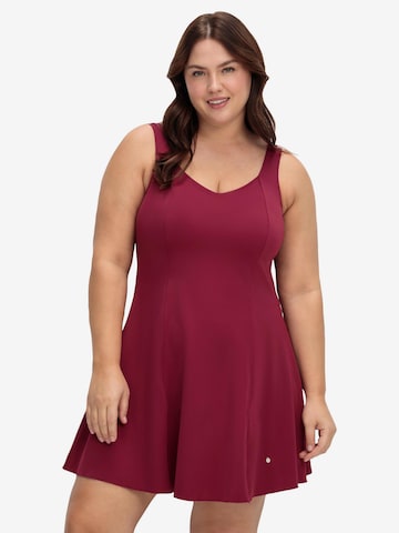 SHEEGO - Soutien Bustier Vestido de fato de banho em roxo: frente