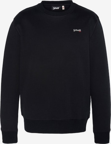 Schott Nyc Fleece Military Style Sweater Jacket In Black For Men