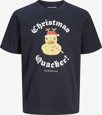 JACK & JONES T-Shirt 'JJXmas Funny' in Blau: Vorderseite