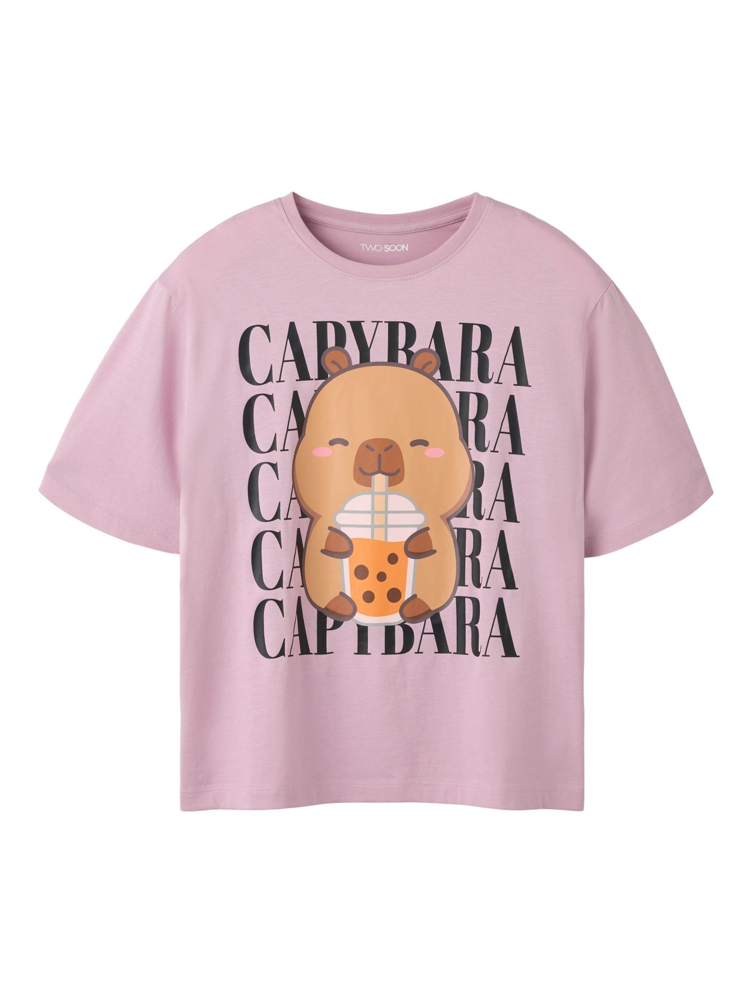 TWO SOON - Camiseta 'Capybara' en rosa: frente