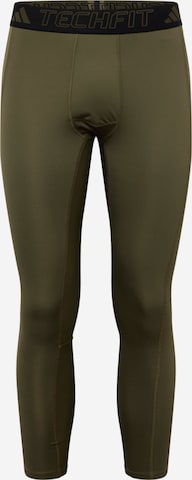 ADIDAS PERFORMANCE Workout Pants 'Techfit Long' in Green: front