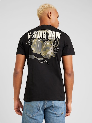 G-Star RAW T-Shirt 'Headphones' in Schwarz: predná strana