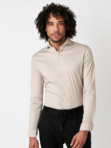 Coupe slim Chemise DESOTO en beige : devant