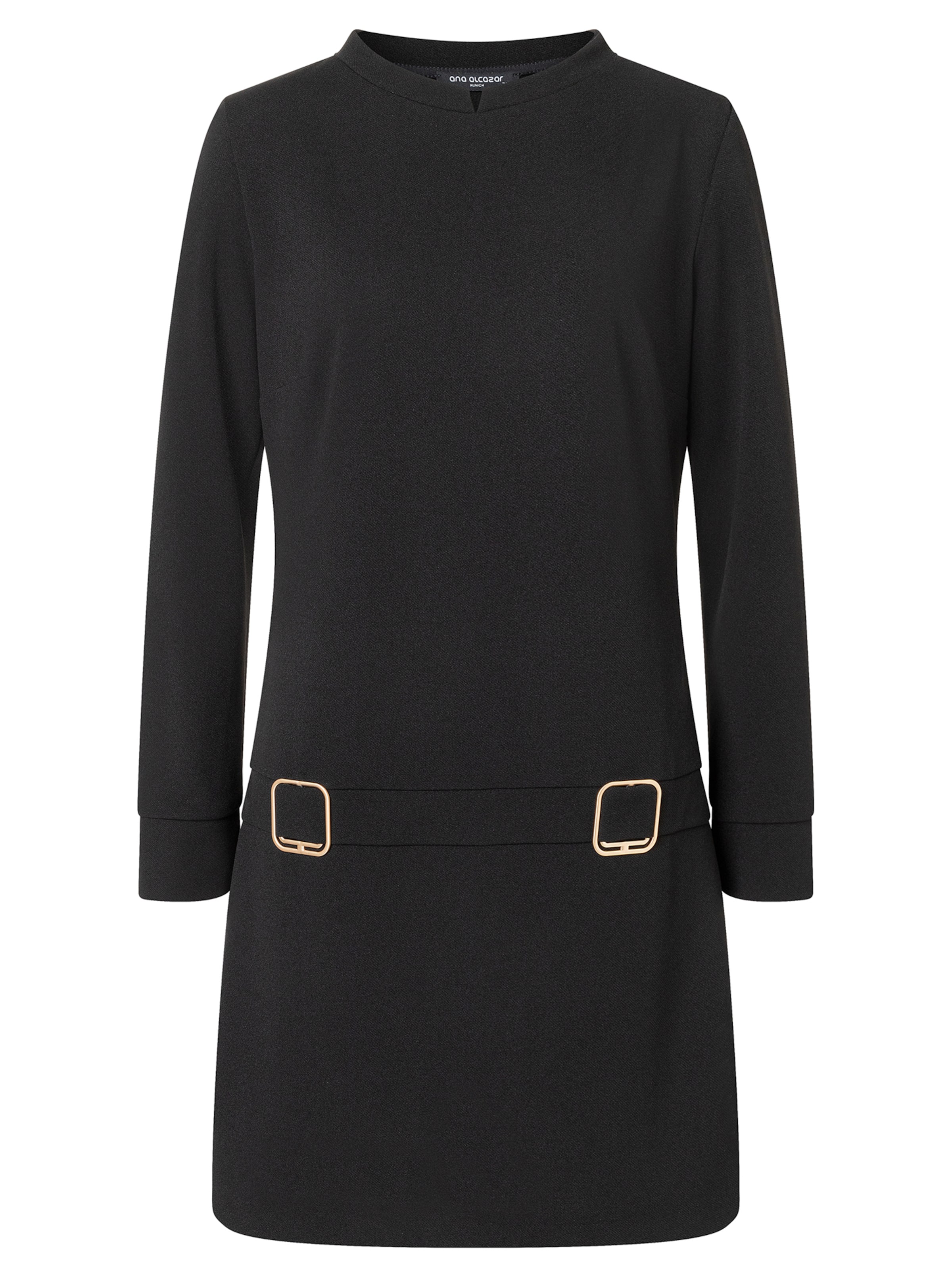 Ana Alcazar Jurk 'Admara' in Zwart: voorkant