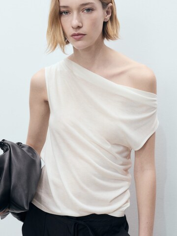 MANGO Top 'MARCELIN' in Beige: voorkant