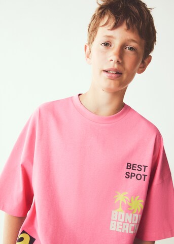 MANGO KIDS Tričko 'UNDER' - Ružová