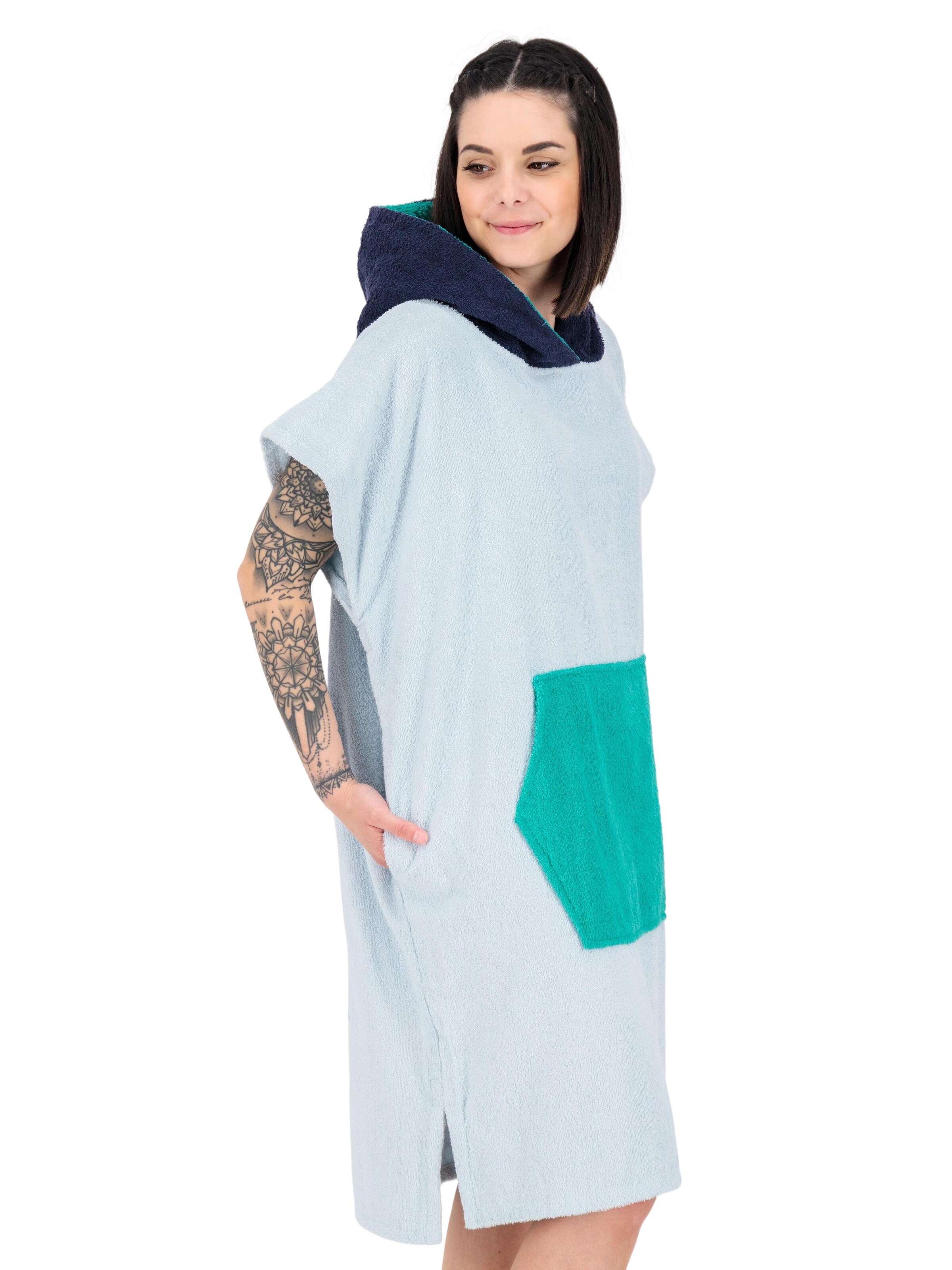 deproc Long Bathrobe 'PARLEE BEACH' in Blue