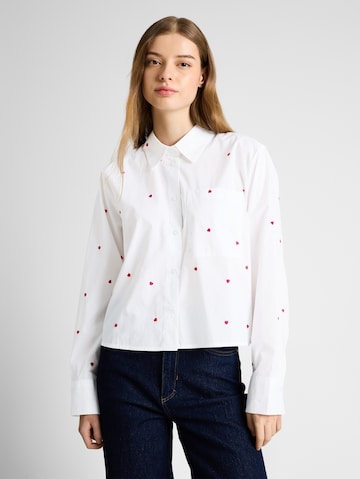 TOM TAILOR DENIM Bluse in Weiß: Vorderseite