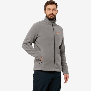 JACK WOLFSKIN Athletic Fleece Jacket 'Winterstein' in Grey: front