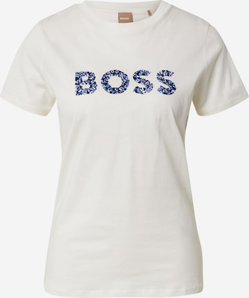 BOSS Orange - Camisa 'Elogo' em branco: frente